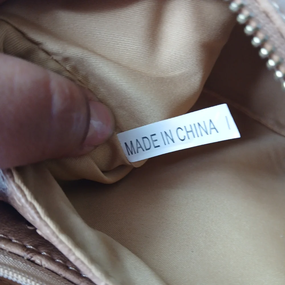 Tan Perforated Faux Leather Wristlet Clutch‎